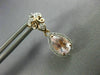 1.75CT DIAMOND & AAA MORGANITE 14KT WHITE & ROSE GOLD TEAR DROP HANGING EARRINGS