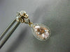 1.75CT DIAMOND & AAA MORGANITE 14KT WHITE & ROSE GOLD TEAR DROP HANGING EARRINGS