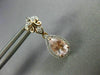1.75CT DIAMOND & AAA MORGANITE 14KT WHITE & ROSE GOLD TEAR DROP HANGING EARRINGS