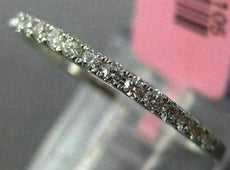 ESTATE .19CT DIAMOND 18KT WHITE GOLD 3D SEMI ETERNITY WEDDING ANNIVERSARY RING