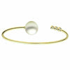 ESTATE .10CT DIAMOND & AAA SOUTH SEA PEARL 18KT YELLOW GOLD 3D BANGLE BRACELET