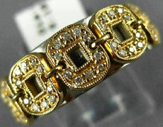 ESTATE WIDE .22CT DIAMOND 18KT WHITE & ROSE GOLD 3D SQUARE HALO ANNIVERSARY RING