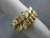 ANTIQUE WIDE 2.02CT DIAMOND 14K YELLOW GOLD 3D TWO ROW WAVE COCKTAIL RING #17494