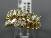ANTIQUE WIDE 2.02CT DIAMOND 14K YELLOW GOLD 3D TWO ROW WAVE COCKTAIL RING #17494