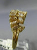 ANTIQUE WIDE 2.02CT DIAMOND 14K YELLOW GOLD 3D TWO ROW WAVE COCKTAIL RING #17494