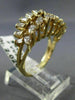 ANTIQUE WIDE 2.02CT DIAMOND 14K YELLOW GOLD 3D TWO ROW WAVE COCKTAIL RING #17494