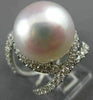 ESTATE LARGE 1.0CT DIAMOND & AAA SOUTH SEA PEARL 18K WHITE GOLD ANNIVERSARY RING