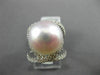 ESTATE LARGE 1.0CT DIAMOND & AAA SOUTH SEA PEARL 18K WHITE GOLD ANNIVERSARY RING