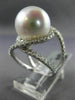 ESTATE LARGE 1.0CT DIAMOND & AAA SOUTH SEA PEARL 18K WHITE GOLD ANNIVERSARY RING