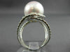 ESTATE LARGE 1.0CT DIAMOND & AAA SOUTH SEA PEARL 18K WHITE GOLD ANNIVERSARY RING