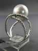 ESTATE LARGE 1.0CT DIAMOND & AAA SOUTH SEA PEARL 18K WHITE GOLD ANNIVERSARY RING