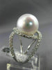 ESTATE LARGE 1.0CT DIAMOND & AAA SOUTH SEA PEARL 18K WHITE GOLD ANNIVERSARY RING