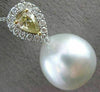 .77CT WHITE & FANCY YELLOW DIAMOND & AAA PEARL DIAMOND 18K WHITE GOLD PENDANT