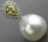 .77CT WHITE & FANCY YELLOW DIAMOND & AAA PEARL DIAMOND 18K WHITE GOLD PENDANT