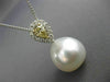 .77CT WHITE & FANCY YELLOW DIAMOND & AAA PEARL DIAMOND 18K WHITE GOLD PENDANT