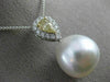 .77CT WHITE & FANCY YELLOW DIAMOND & AAA PEARL DIAMOND 18K WHITE GOLD PENDANT