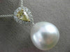 .77CT WHITE & FANCY YELLOW DIAMOND & AAA PEARL DIAMOND 18K WHITE GOLD PENDANT