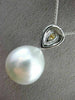 .77CT WHITE & FANCY YELLOW DIAMOND & AAA PEARL DIAMOND 18K WHITE GOLD PENDANT