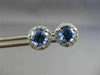 ESTATE 2.80CT DIAMOND & AAA SAPPHIRE 14KT WHITE GOLD 3D ROUND HALO STUD EARRINGS