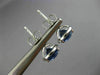 ESTATE 2.80CT DIAMOND & AAA SAPPHIRE 14KT WHITE GOLD 3D ROUND HALO STUD EARRINGS