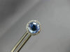 ESTATE 2.80CT DIAMOND & AAA SAPPHIRE 14KT WHITE GOLD 3D ROUND HALO STUD EARRINGS