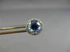 ESTATE 2.80CT DIAMOND & AAA SAPPHIRE 14KT WHITE GOLD 3D ROUND HALO STUD EARRINGS