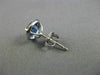 ESTATE 2.80CT DIAMOND & AAA SAPPHIRE 14KT WHITE GOLD 3D ROUND HALO STUD EARRINGS