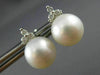 ESTATE .16CT DIAMOND & AAA SOUTH SEA PEARL 18KT WHITE GOLD FLOWER STUD EARRINGS