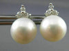 ESTATE .16CT DIAMOND & AAA SOUTH SEA PEARL 18KT WHITE GOLD FLOWER STUD EARRINGS