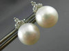 ESTATE .16CT DIAMOND & AAA SOUTH SEA PEARL 18KT WHITE GOLD FLOWER STUD EARRINGS