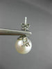 ESTATE .16CT DIAMOND & AAA SOUTH SEA PEARL 18KT WHITE GOLD FLOWER STUD EARRINGS