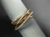 ESTATE .20CT DIAMOND 14KT ROSE GOLD 3D CLASSIC MULTI ROW CRISS CROSS X LOVE RING