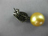 LARGE 2.65CT CHAMPAGNE DIAMOND & SOUTH SEA PEARL 18K BLACK GOLD HANGING EARRINGS