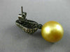 LARGE 2.65CT CHAMPAGNE DIAMOND & SOUTH SEA PEARL 18K BLACK GOLD HANGING EARRINGS