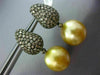 LARGE 2.65CT CHAMPAGNE DIAMOND & SOUTH SEA PEARL 18K BLACK GOLD HANGING EARRINGS