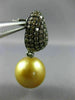 LARGE 2.65CT CHAMPAGNE DIAMOND & SOUTH SEA PEARL 18K BLACK GOLD HANGING EARRINGS