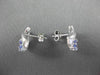 ESTATE 1.0CT DIAMOND & AAA TANZANITE 14KT WHITE GOLD TRILLION X STUD EARRINGS