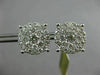 LARGE 1.54CT DIAMOND 14K WHITE GOLD 3D CLUSTER FILIGREE SCREW BACK STUD EARRINGS