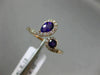 .68CT DIAMOND & AAA ROUND & PEAR SHAPE AMETHYST 14KT ROSE GOLD CRISS CROSS RING