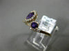 .68CT DIAMOND & AAA ROUND & PEAR SHAPE AMETHYST 14KT ROSE GOLD CRISS CROSS RING