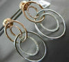 ESTATE LARGE .50CT DIAMOND 14K WHITE & ROSE GOLD OVAL LOVE KNOT HANGING EARRINGS