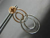 ESTATE LARGE .50CT DIAMOND 14K WHITE & ROSE GOLD OVAL LOVE KNOT HANGING EARRINGS