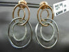 ESTATE LARGE .50CT DIAMOND 14K WHITE & ROSE GOLD OVAL LOVE KNOT HANGING EARRINGS