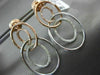 ESTATE LARGE .50CT DIAMOND 14K WHITE & ROSE GOLD OVAL LOVE KNOT HANGING EARRINGS