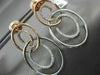 ESTATE LARGE .50CT DIAMOND 14K WHITE & ROSE GOLD OVAL LOVE KNOT HANGING EARRINGS