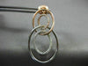 ESTATE LARGE .50CT DIAMOND 14K WHITE & ROSE GOLD OVAL LOVE KNOT HANGING EARRINGS