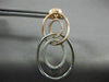 ESTATE LARGE .50CT DIAMOND 14K WHITE & ROSE GOLD OVAL LOVE KNOT HANGING EARRINGS
