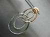 ESTATE LARGE .50CT DIAMOND 14K WHITE & ROSE GOLD OVAL LOVE KNOT HANGING EARRINGS