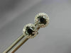 ESTATE .98CT WHITE & BLACK DIAMOND 18KT WHITE GOLD 3D HALO ROUND STUD EARRINGS