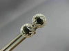 ESTATE .98CT WHITE & BLACK DIAMOND 18KT WHITE GOLD 3D HALO ROUND STUD EARRINGS